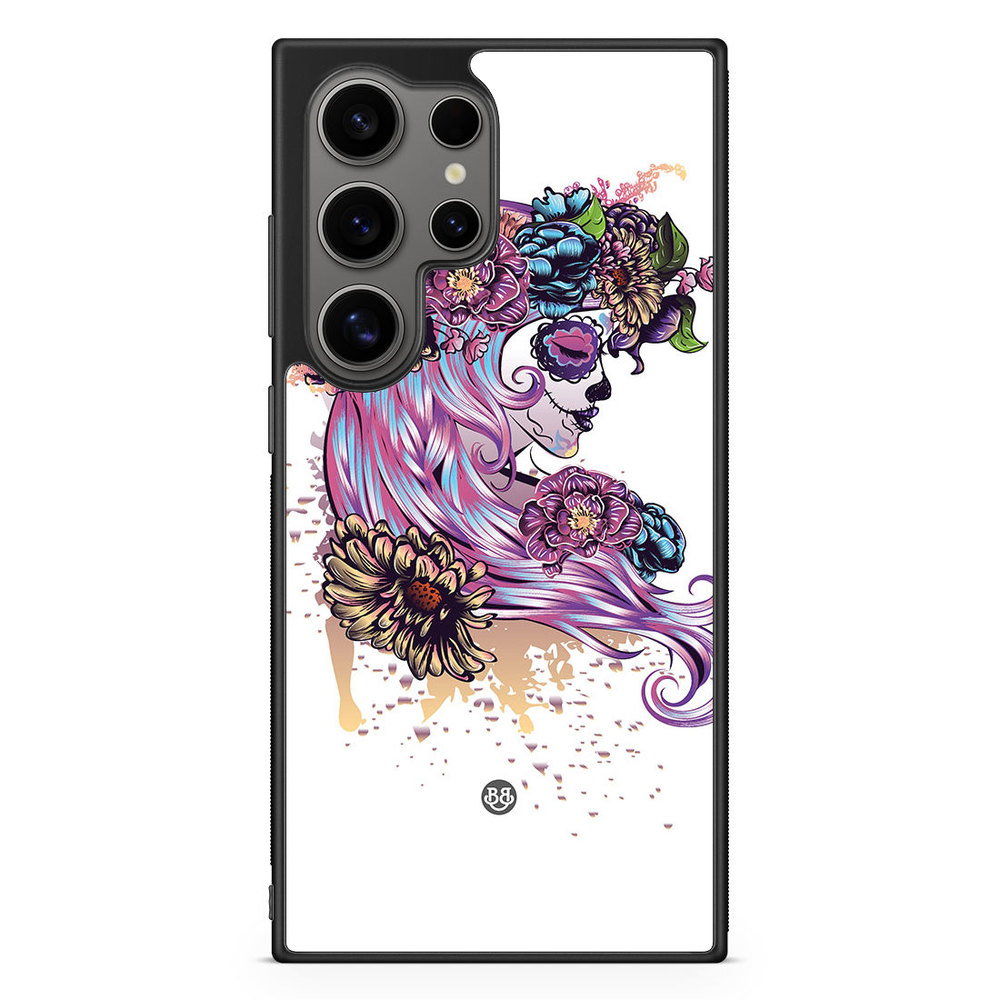 Samsung Galaxy S24 Ultra Case - Skull Girl Flowers