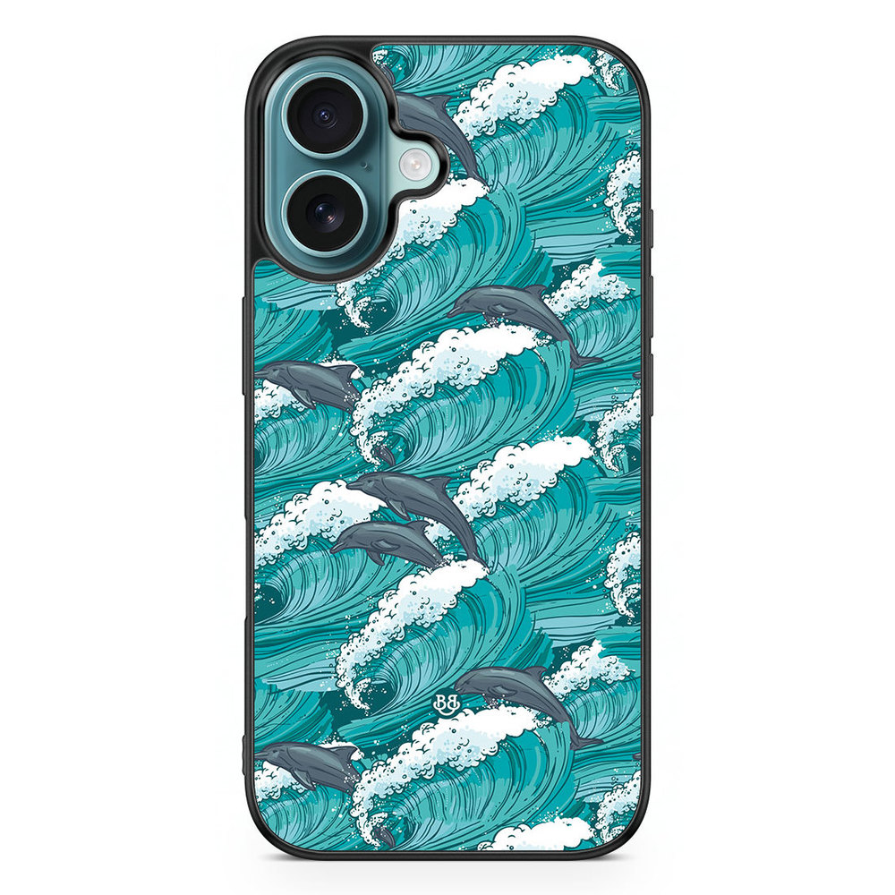 iPhone 16 Case - Waves and Dolphins