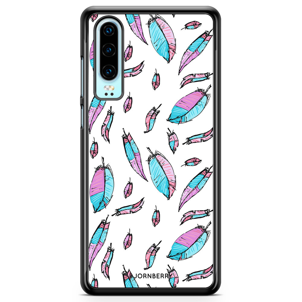 Huawei P30 Case - Pink/Blue Feathers