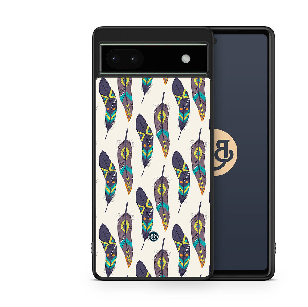 Google Pixel 6a Case - Ethnic Feathers