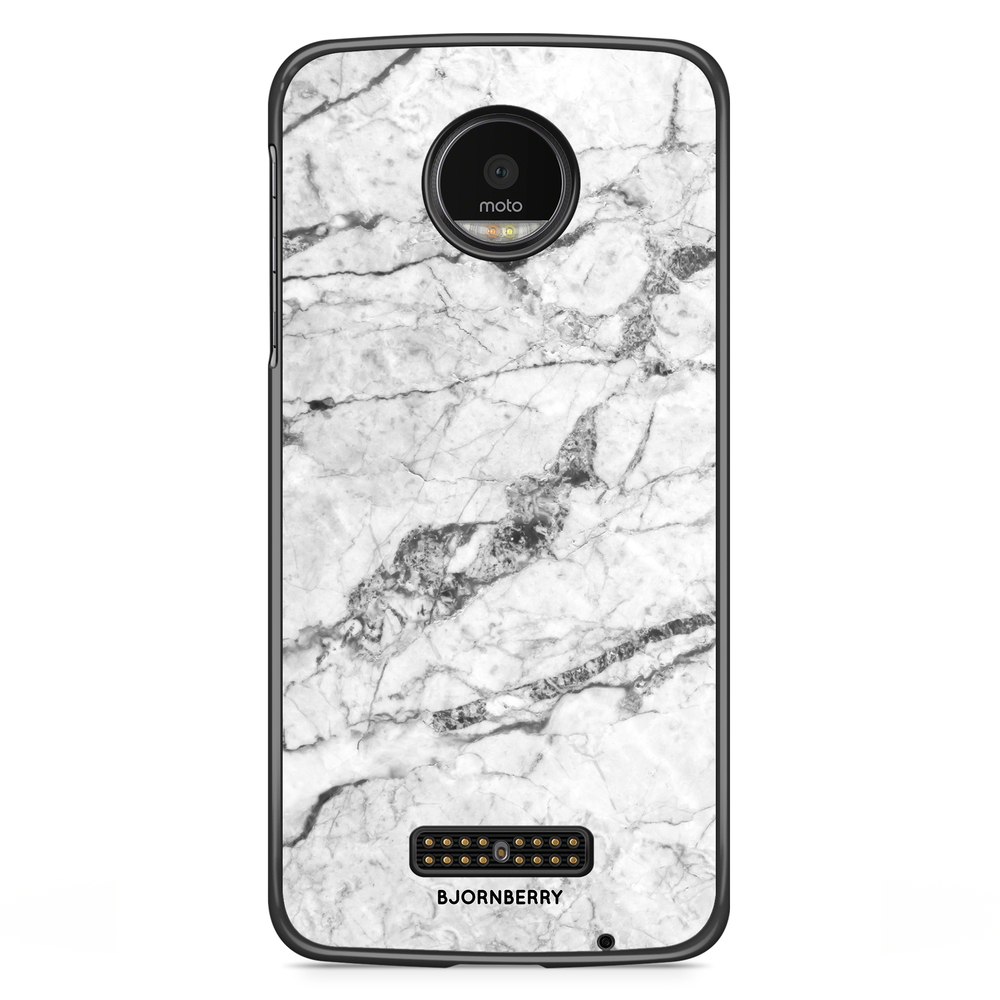 Moto Z2 Play Case - White Marble