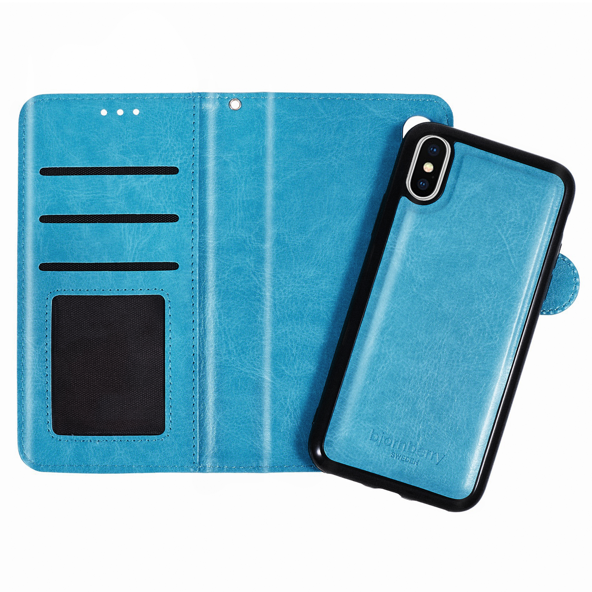 iPhone X/Xs Magnet Wallet Case - Light Blue - 2