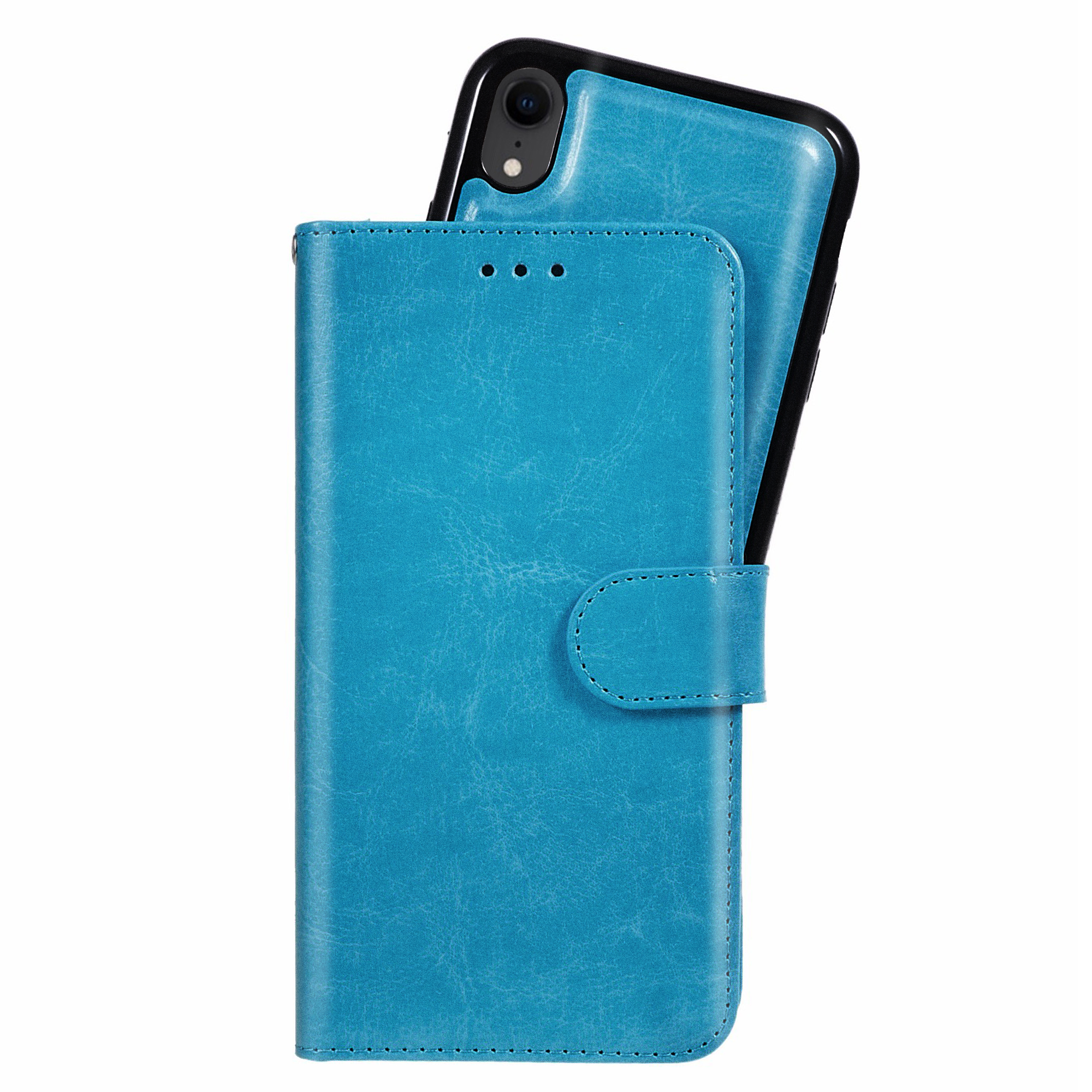 iPhone XR Magnet Wallet Case - Light Blue
