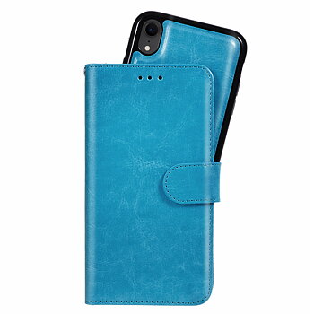 iPhone XR Magnet Wallet Case - Light Blue