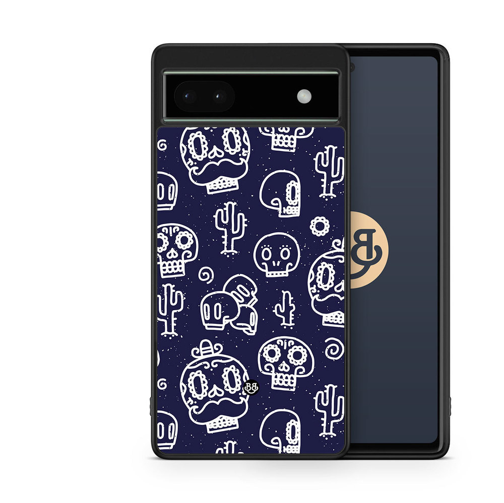 Google Pixel 6a Case - Oldschool Skulls
