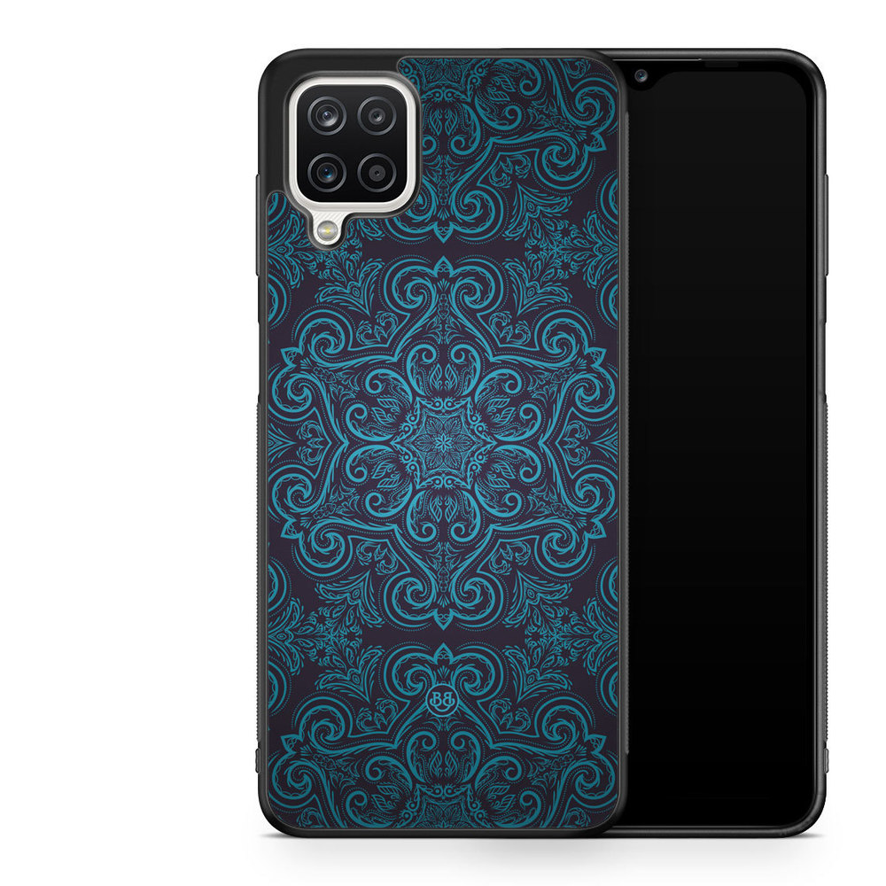 Samsung Galaxy A12 Case - Blue Retro Pattern