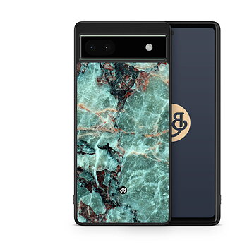 Google Pixel 6a Skal - Grön Marmor