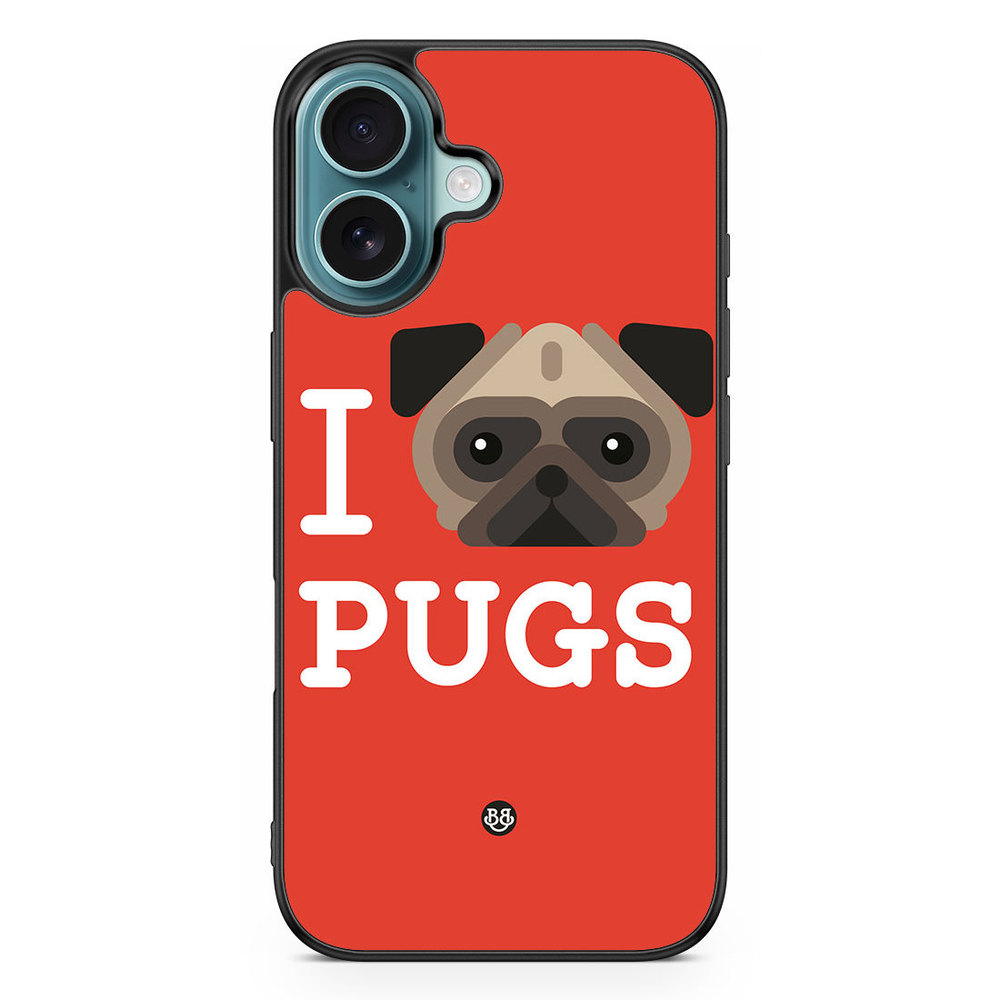 iPhone 16 Case - I Love Pugs
