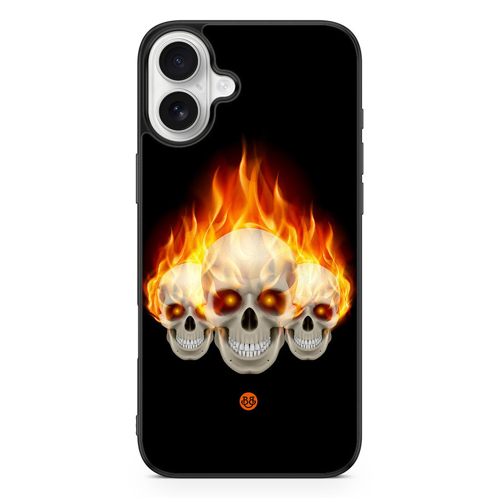 iPhone 16 Plus Case - Flames Skulls