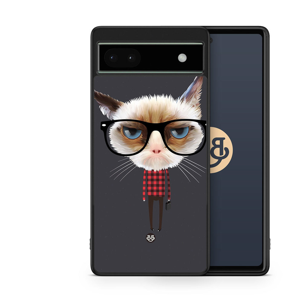 Google Pixel 6a Case - Hipster Cat