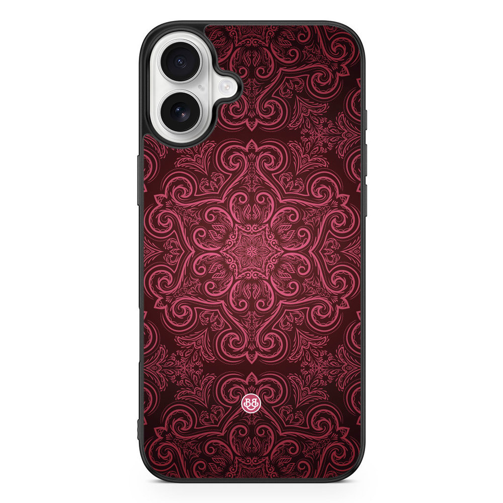 iPhone 16 Plus Skal - Röd Retromönster