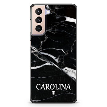 Samsung Galaxy S21 Custom Skal - Svart Marmor Namn