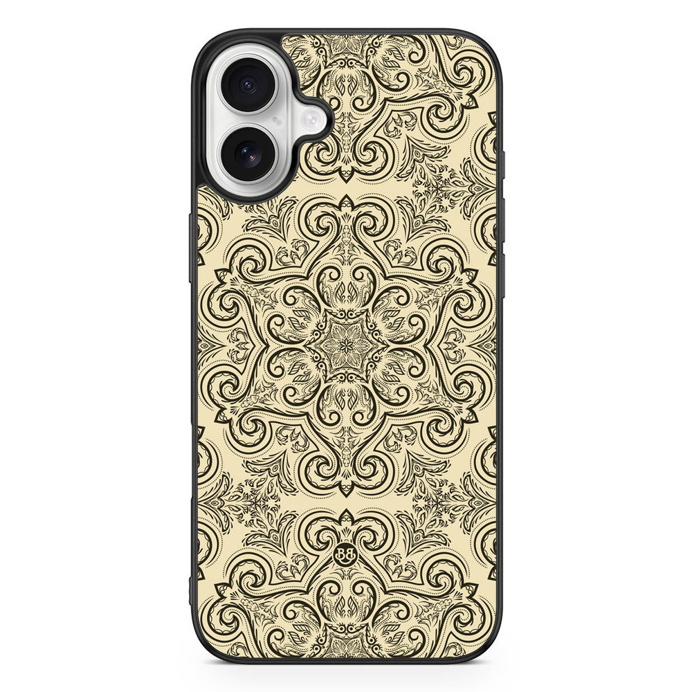 iPhone 16 Plus Case - Beige Retro Pattern