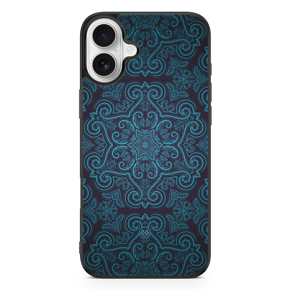iPhone 16 Plus Case - Blue Retro Pattern
