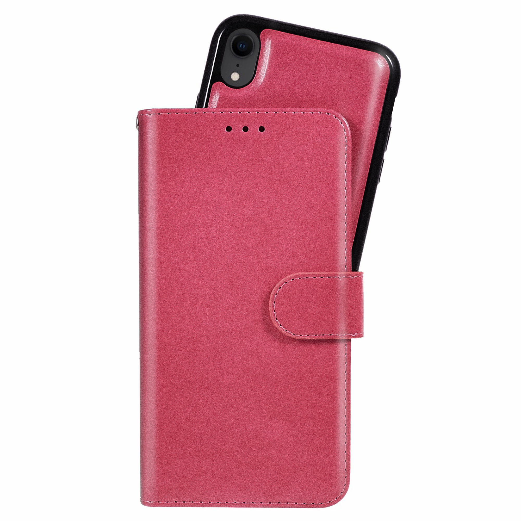 iPhone XR Magnet Wallet Case - Magenta