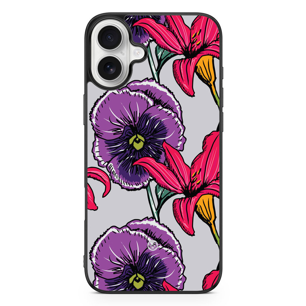 iPhone 16 Plus Case - Purple/Cerise Floral