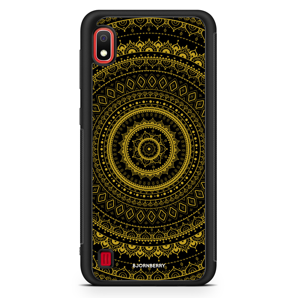 Samsung Galaxy A10 Case - Black Gold Mandala