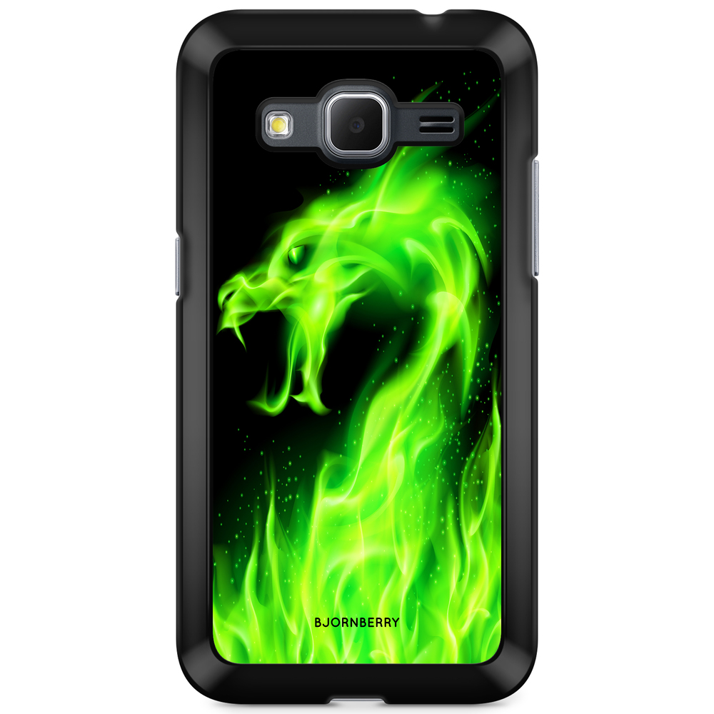 Samsung Galaxy Core Prime Case - Green Flames Dragon
