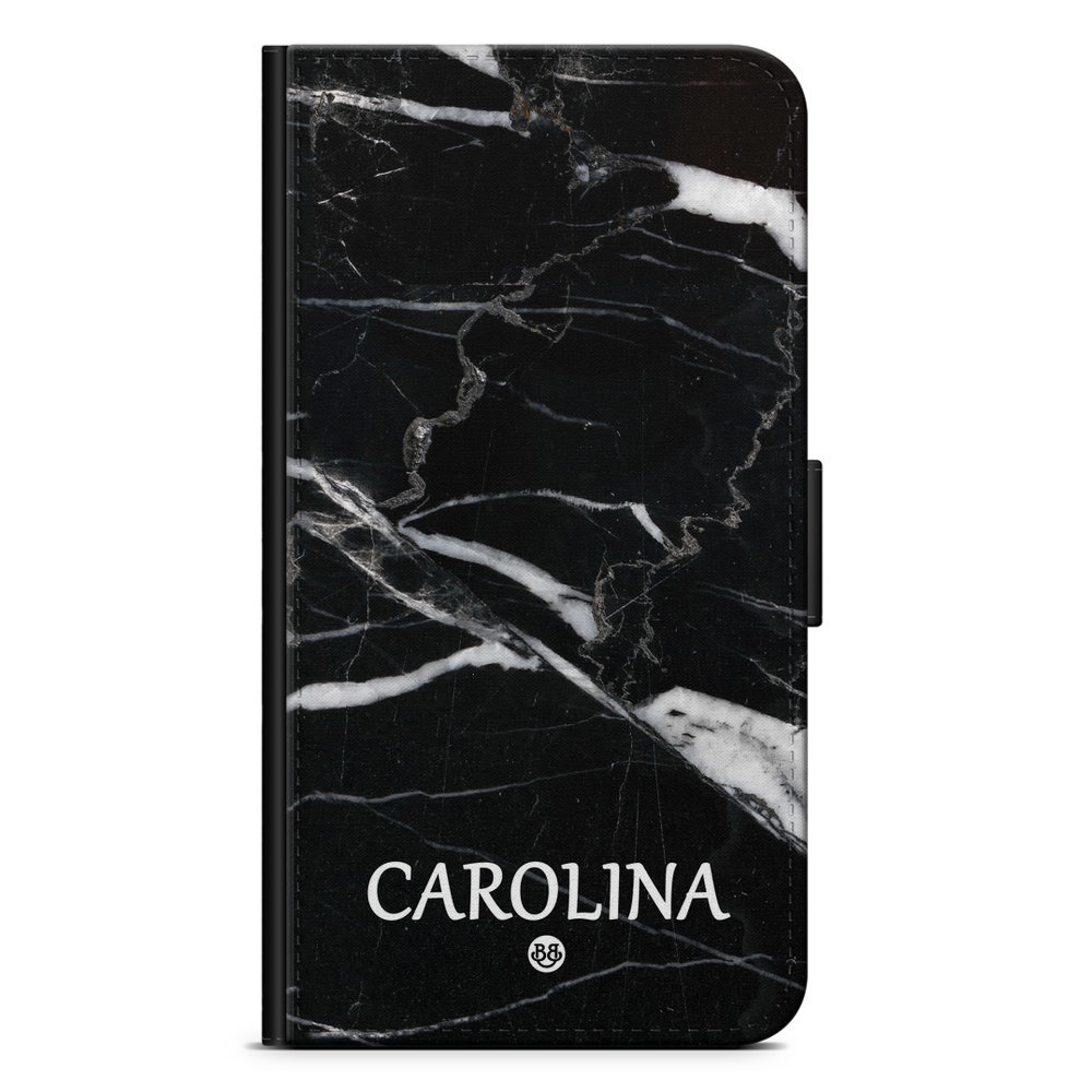 Samsung Galaxy S21 Custom Wallet Case - Black Marble Name