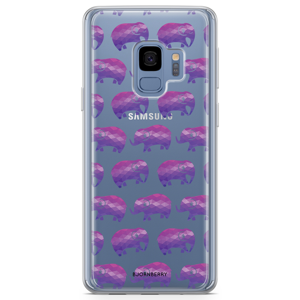 Samsung Galaxy S9 Fashion Skal - Lila Elefanter