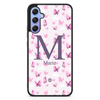 Samsung Galaxy A34 5G Custom Skal - AWAKEN - Butterfly Pink