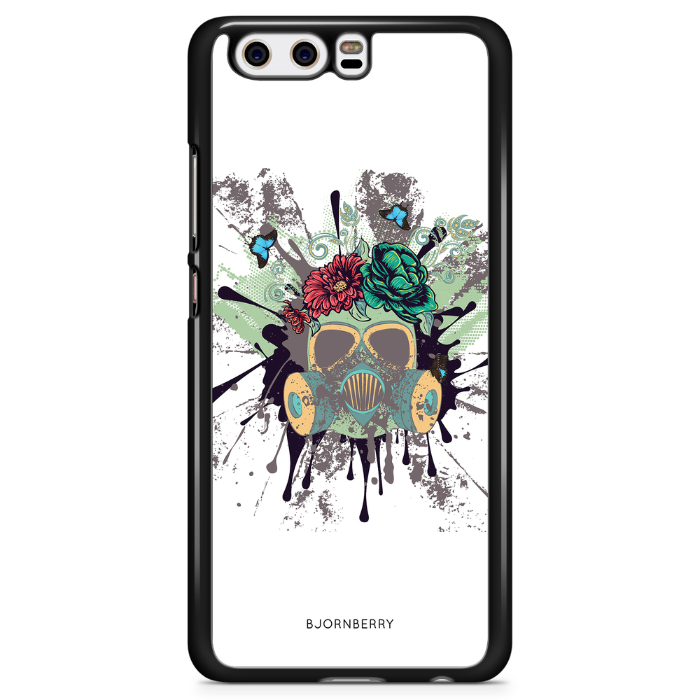 Huawei P10 Plus Case - Gas Mask Flowers