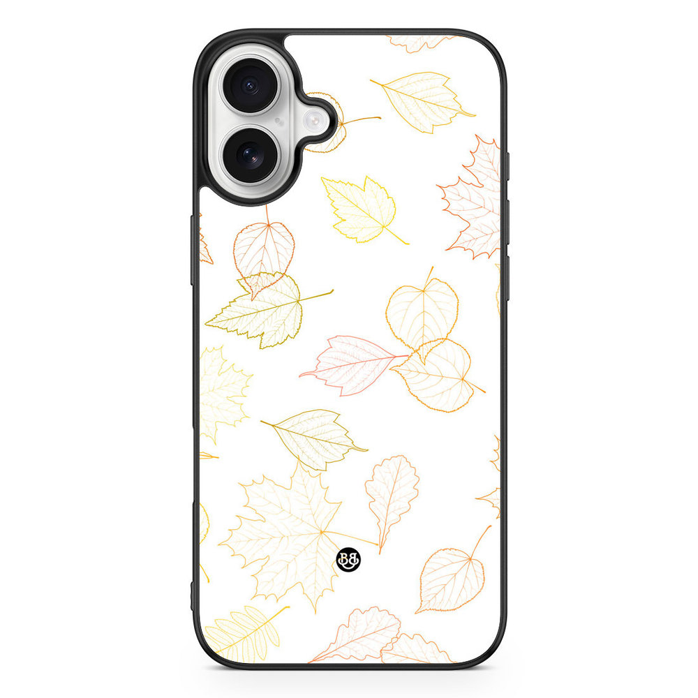 iPhone 16 Plus Case - White and Leaves