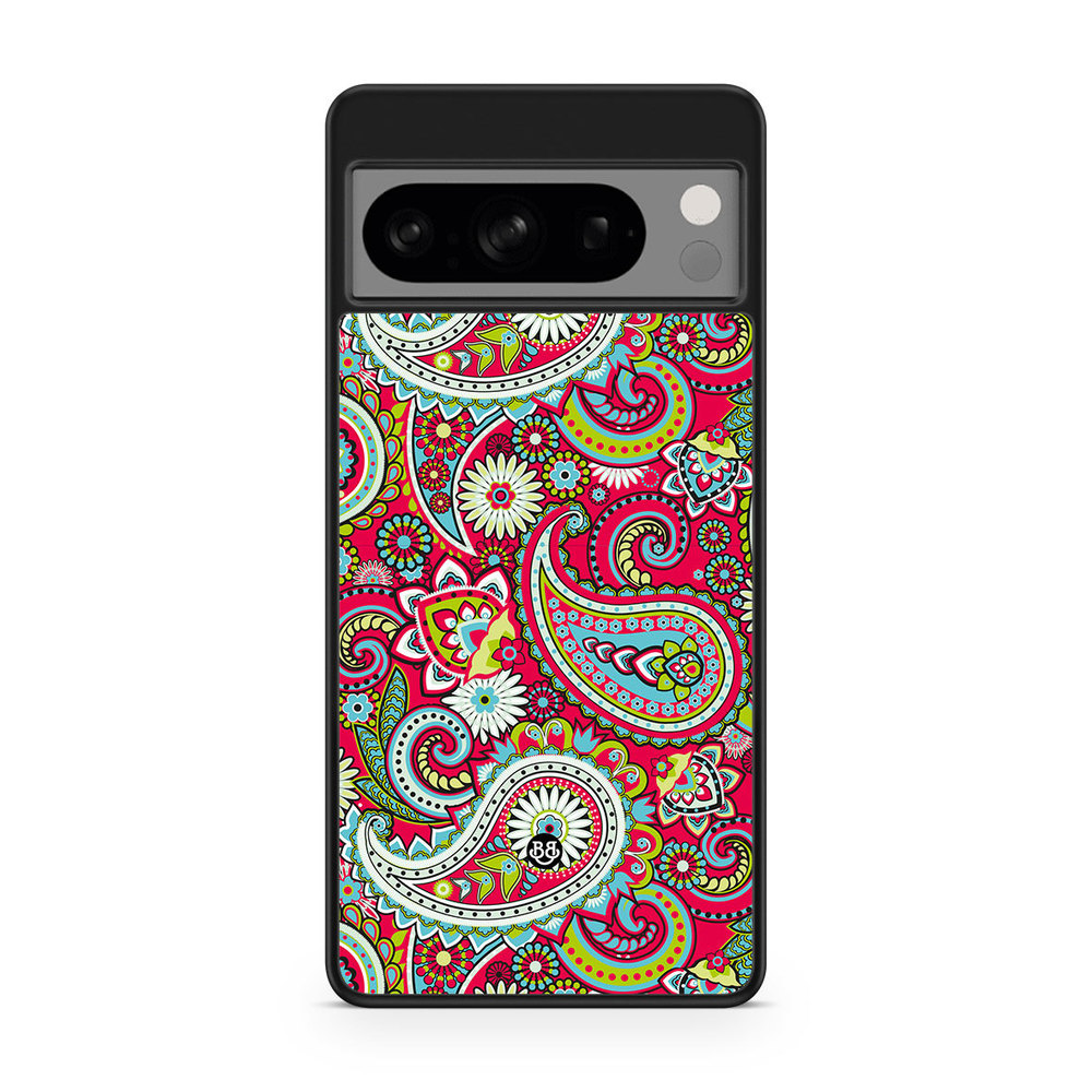 Google Pixel 8 Pro Case - Röd Paisley