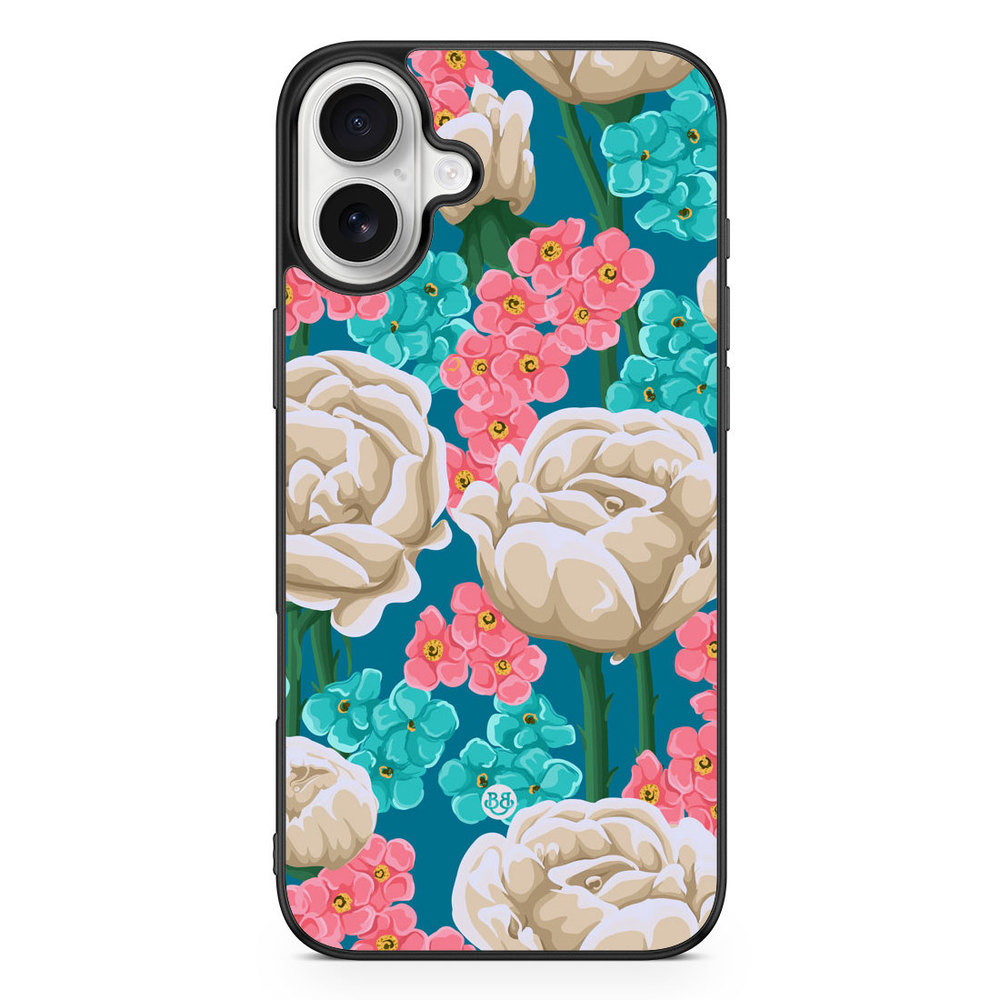 iPhone 16 Plus Case - Seamless White Roses