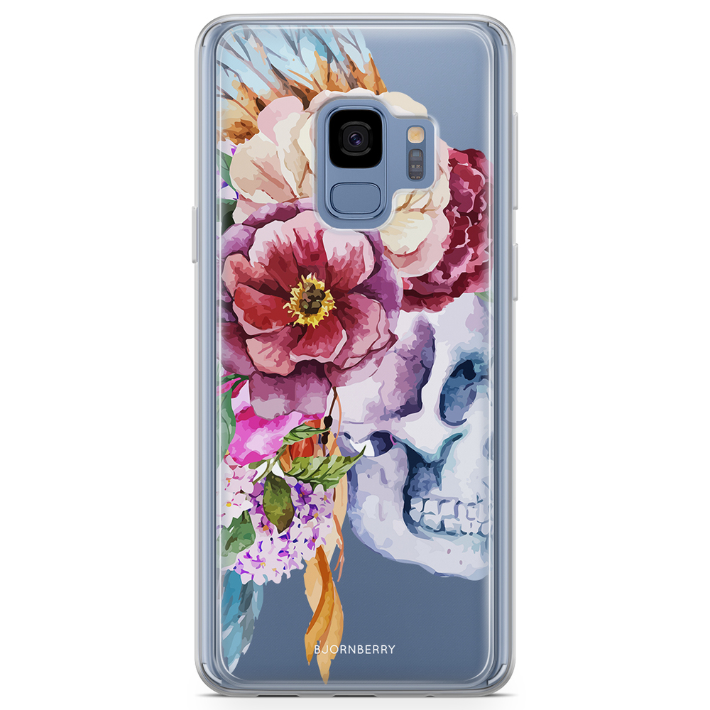 Samsung Galaxy S9 Fashion Case - Skull & Flowers