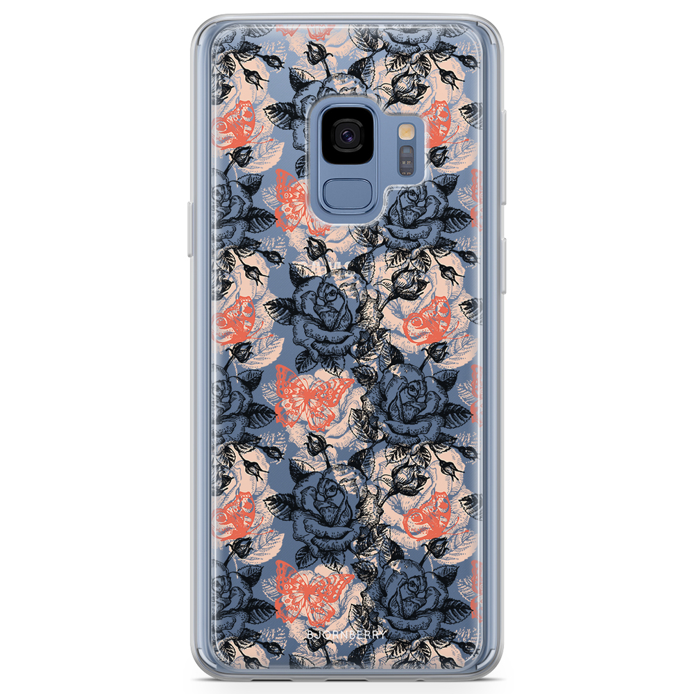 Samsung Galaxy S9 Fashion Case - Roses & Butterflies