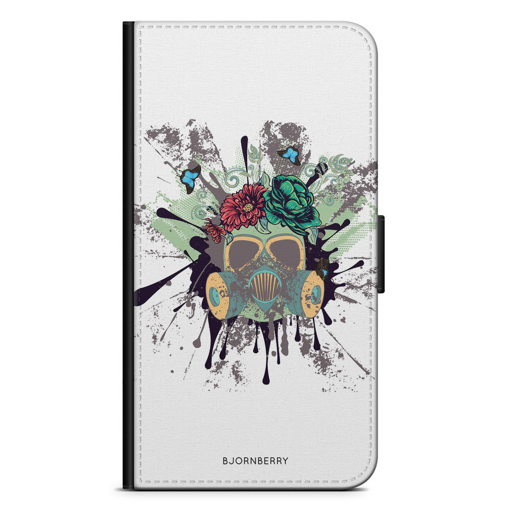 Xiaomi Mi Note 10 Lite Plånboksfodral - Gas Mask Blommor