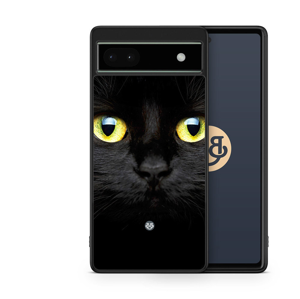 Google Pixel 6a Case - Black Cat Closeup