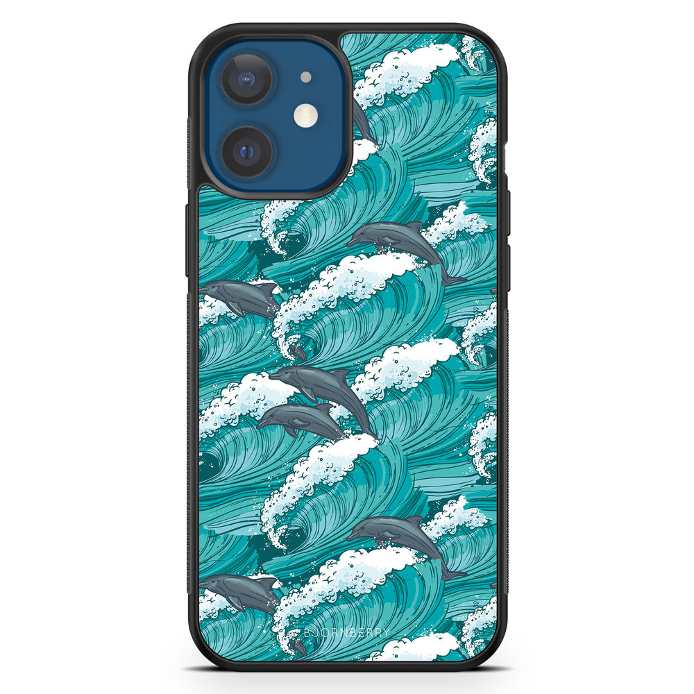 iPhone 12 Mini Case - Waves And Dolphins