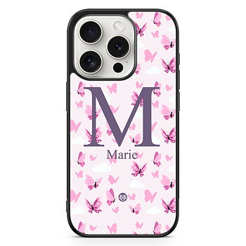iPhone 15 Pro Custom Skal - AWAKEN - Butterfly Pink