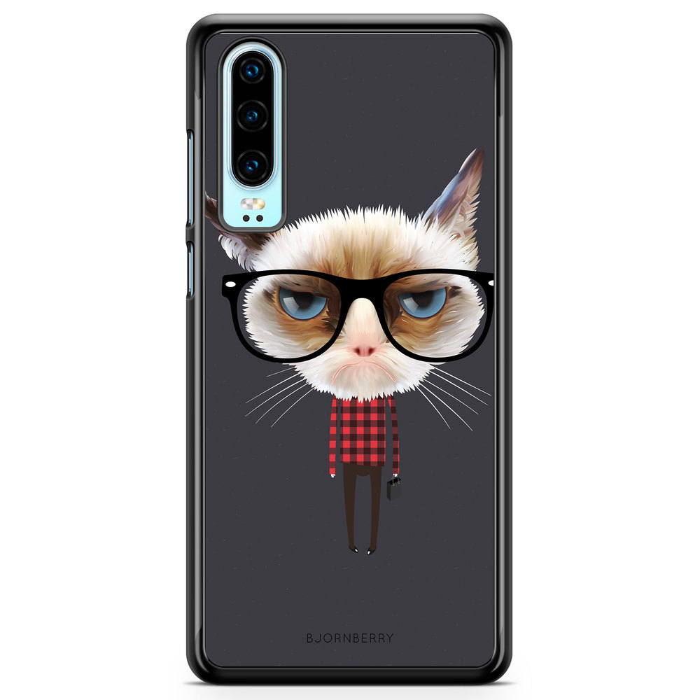 Huawei P30 Case - Hipster Cat
