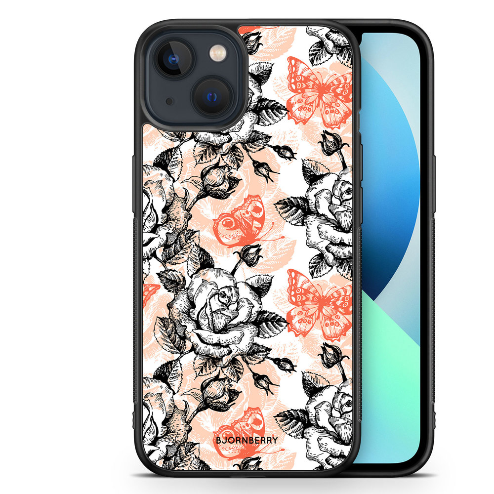 iPhone 13 Mini Case - Roses & Butterflies
