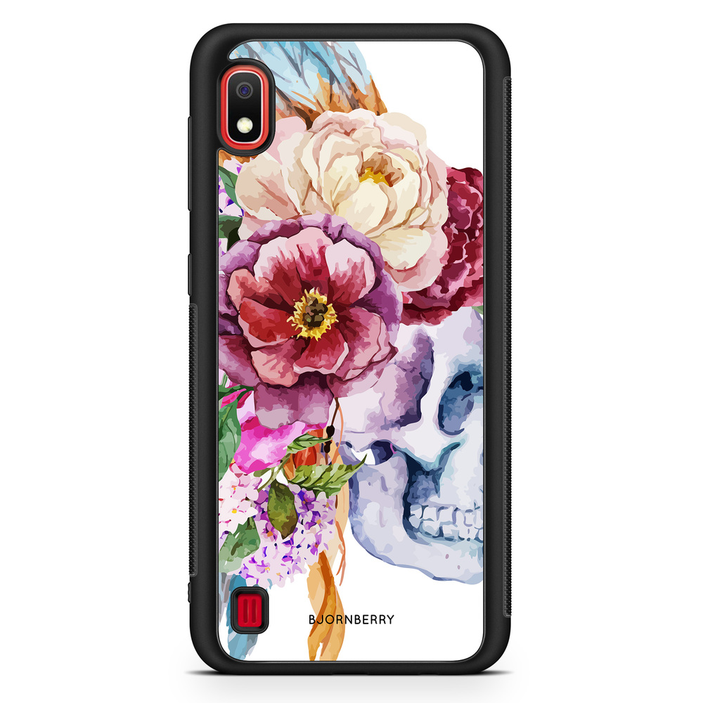Samsung Galaxy A10 Case - Skull & Flowers