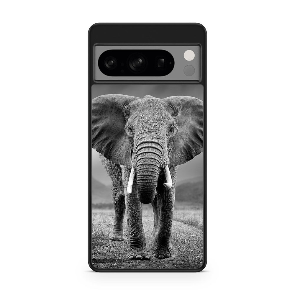 Google Pixel 8 Pro Case - Black/white Elephant