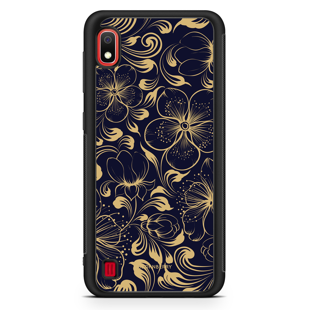 Samsung Galaxy A10 Case - Dark Blue Flowers