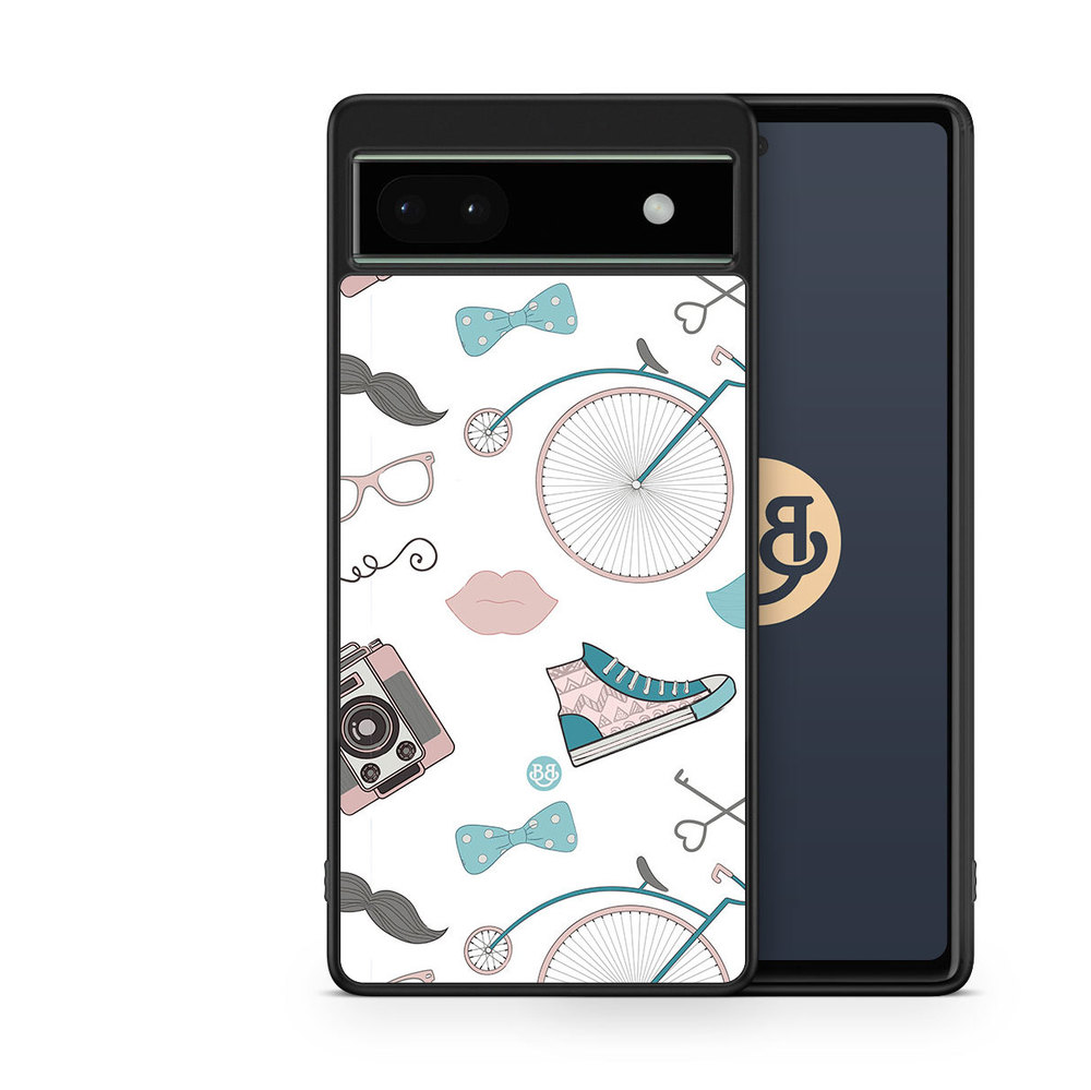 Google Pixel 6a Case - Hipster Pattern