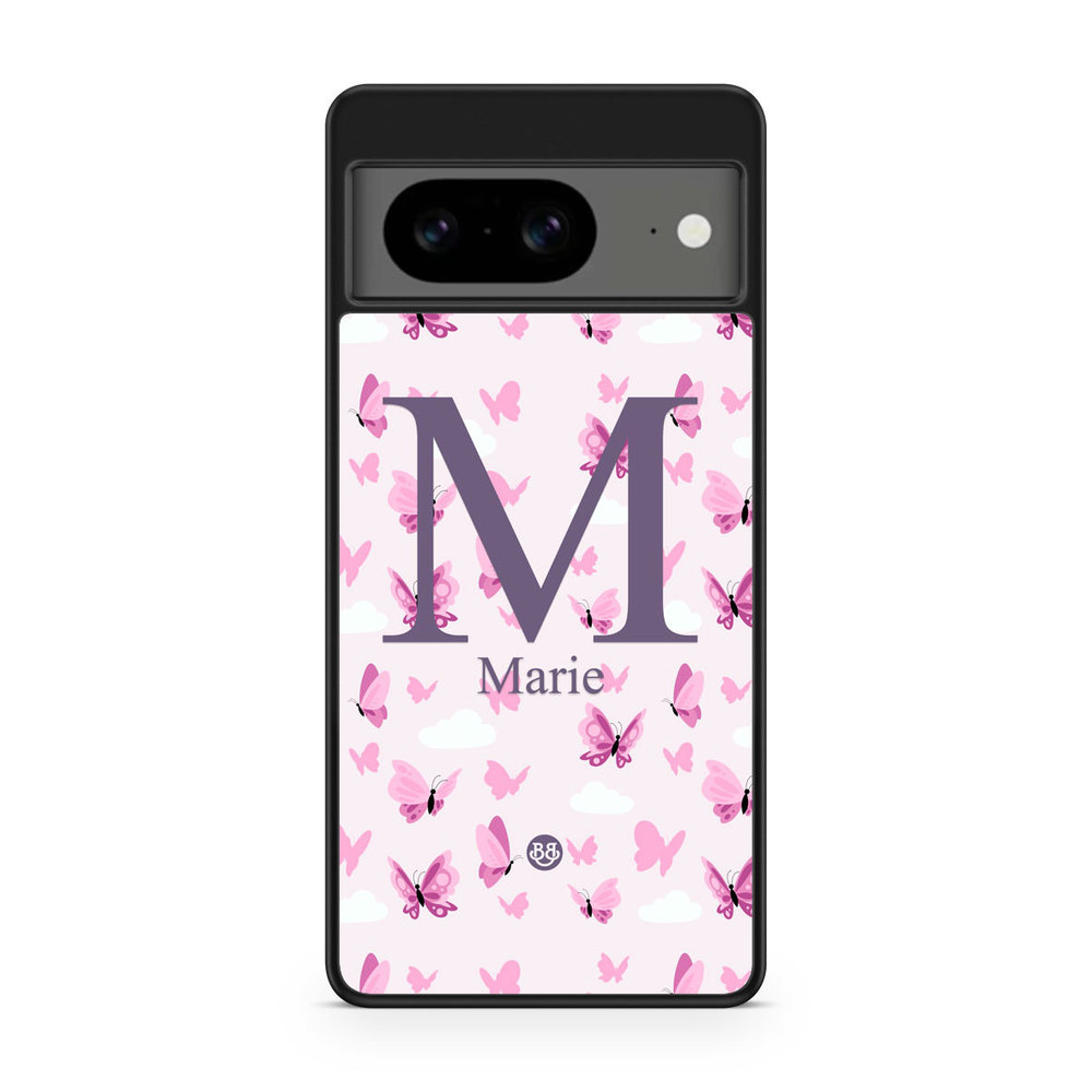 Google Pixel 8 Custom Skal - AWAKEN - Butterfly Pink