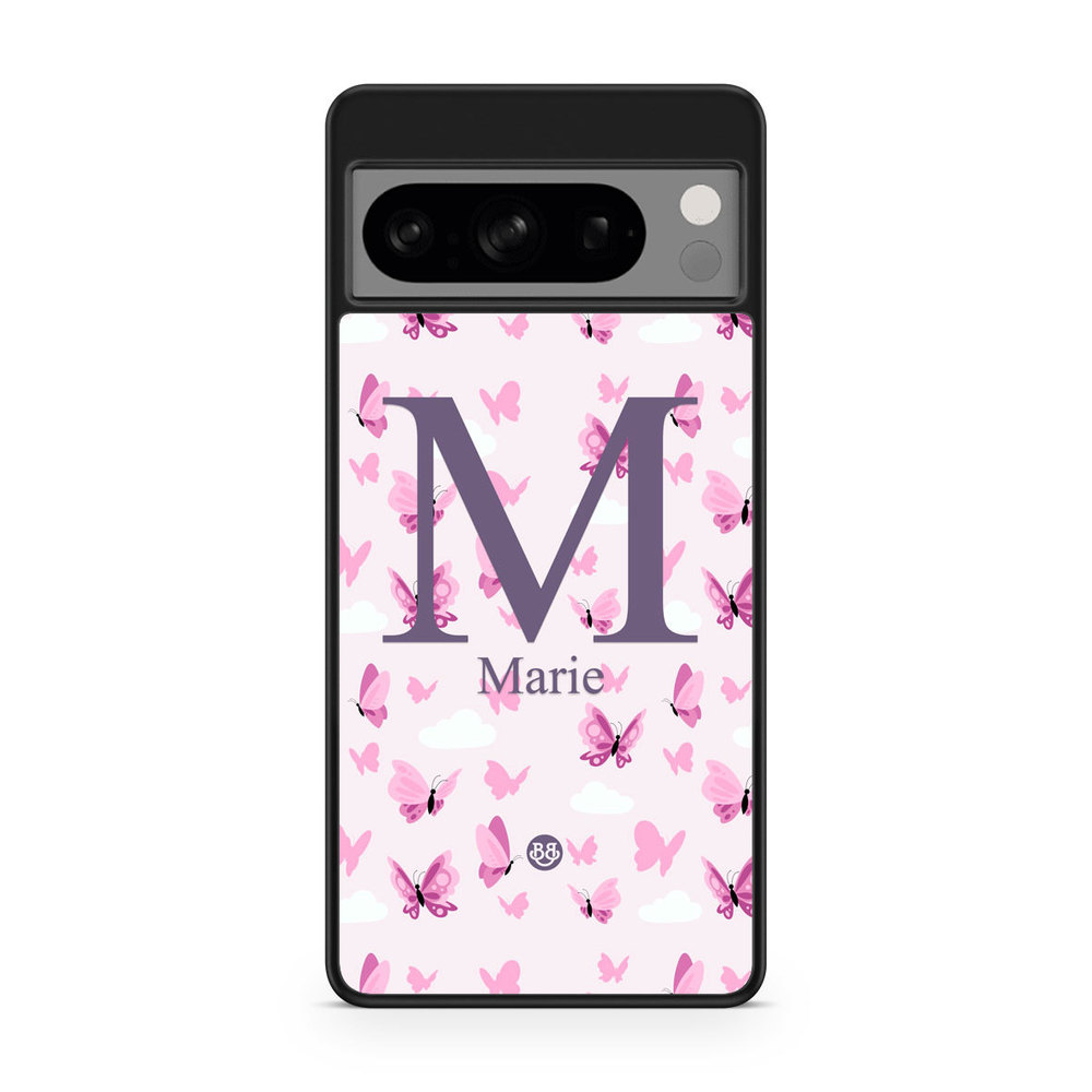 Google Pixel 8 Pro Custom Skal - AWAKEN - Butterfly Pink