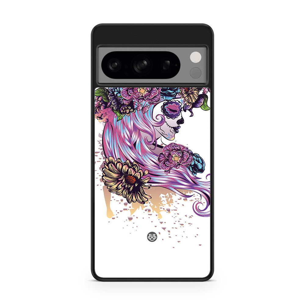 Google Pixel 8 Pro Case - Skull Girl Flowers