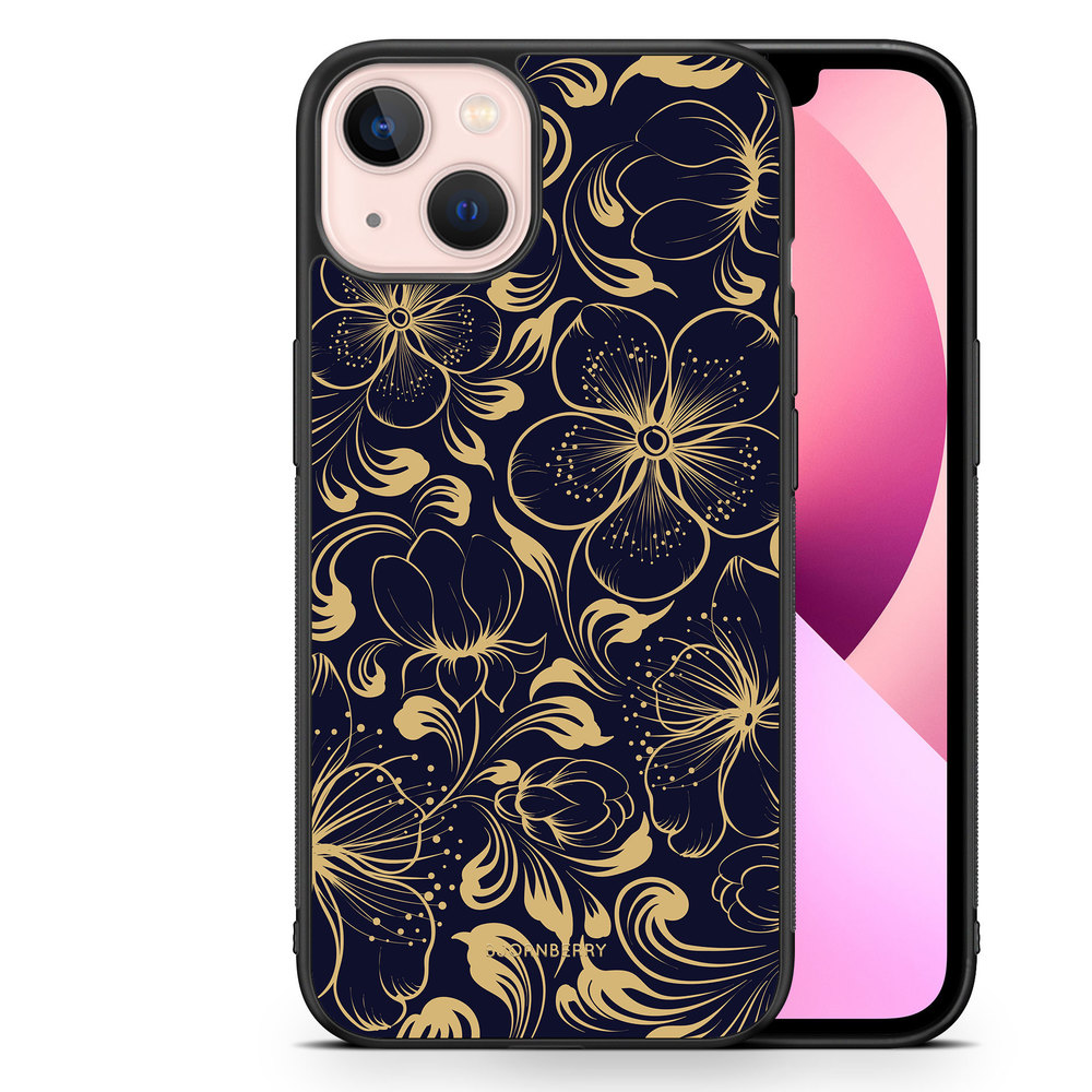 iPhone 13 Case - Dark Blue Flowers