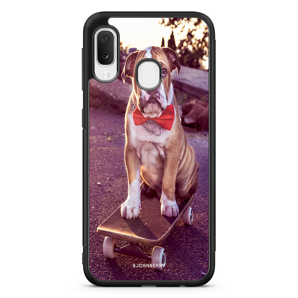 Samsung Galaxy A20e Case - Bulldog skateboard