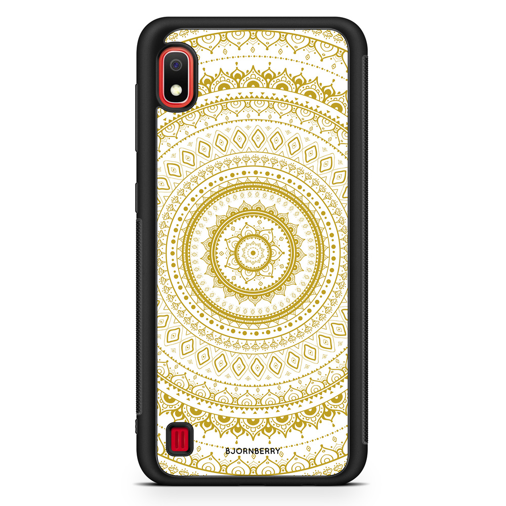 Samsung Galaxy A10 Case - White Gold Mandala