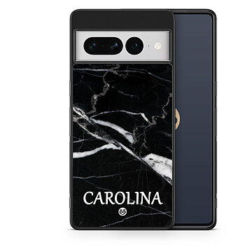 Google Pixel 7 Pro Custom Skal - Svart Marmor Namn