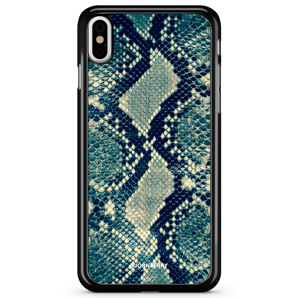 iPhone X / XS Skal - Blå Ormskinn