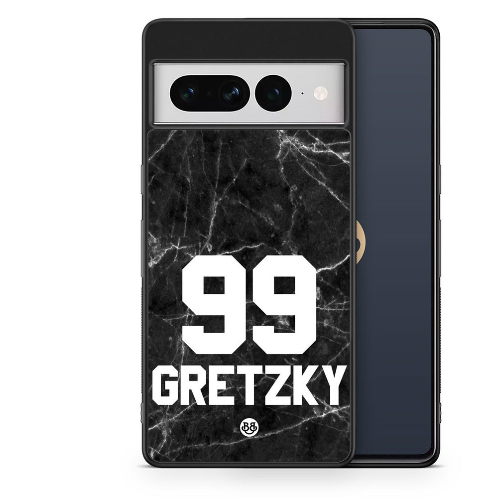 Google Pixel 7 Pro Custom Case - Black Marmor Number